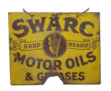 Swarc Harp Brand Motor Oils and Gasses double sided enamel sign and HF Motor. Salvage. Corps Breakdown Ambulance enamel sign