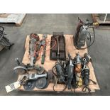 Pallet of Assorted Hand tools and Mag Drill and Kurt Vise