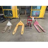 Lot of 4: (1) Dollie (3) Pallet Jacks