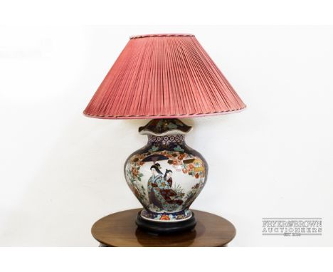 A Japanese style large pot as a table lamp