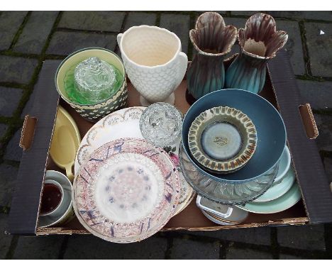 A good mixed lot of ceramics and vintage household items to include Poole Pottery and similar