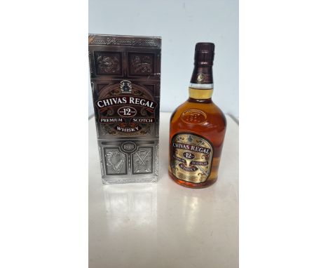 Chivas Regal 12-Year-Old Blended Scotch Whisky, 1L, 40% ABV. Presented in original decorative box. A smooth, refined whisky w