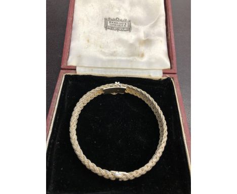 French 999 silver hinged bangle Harrods boxed