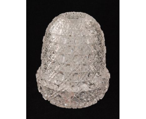 A late 19th Century Clarkes patent Fairy night light in pressed flint with a fine hobnail design, relief moulded marks. 