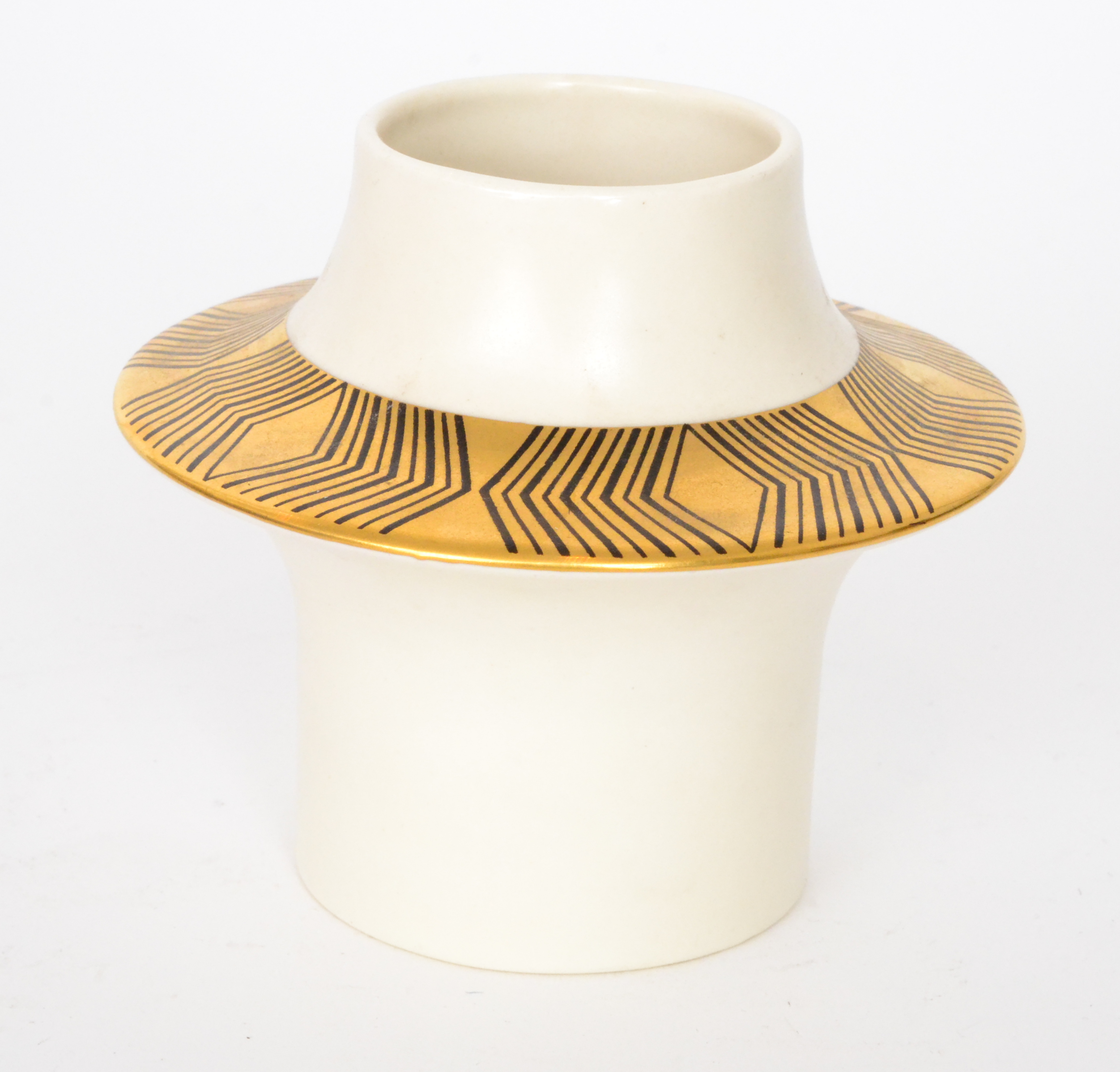 A Crown Devon 'Memphis' vase designed by Colin Melbourne and decorated