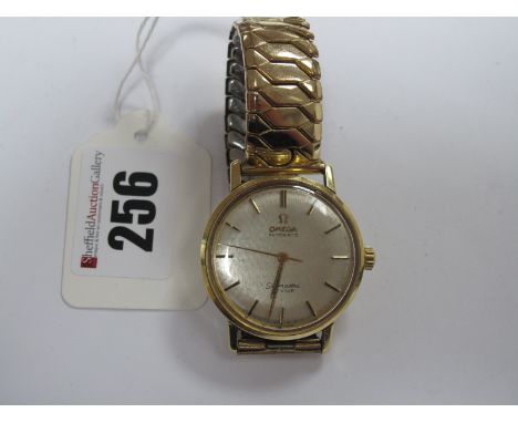 Omega; A Vintage Seamaster DeVille Automatic Gent's Wristwatch, the signed dial with line markets and a centre seconds, a lat