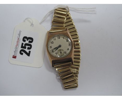 A Vintage 9ct Gold Cased Gent's wristwatch, on later bracelet.