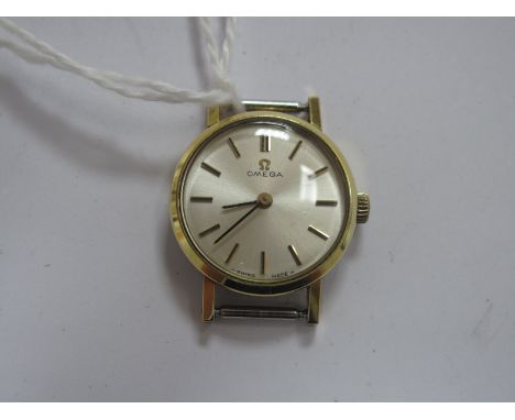 Omega; A Vintage Ladies Wristwatch Head, the signed dial with line markers, the movement stamped "Omega Watch Co Swiss" and n