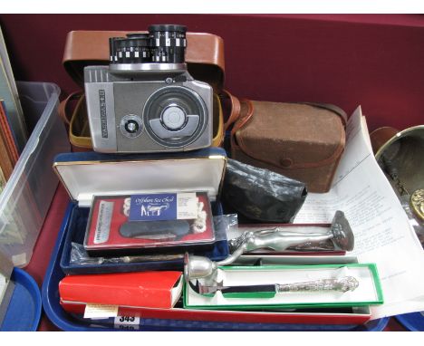 A Yashica 8-E 111 Cina Camera, Kodak camera, Coronet Cub, Ibberson &amp; Offshore sea chest knives, mineral letter opener, Bo