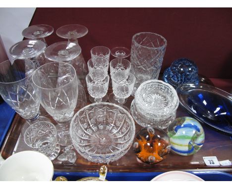 Caithness and Other Paperweights, Tutbury cylindrical vase, other glass ware:- One Tray