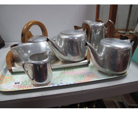 A Piquot Ware Six Piece Tea and Coffee Service:- One Tray