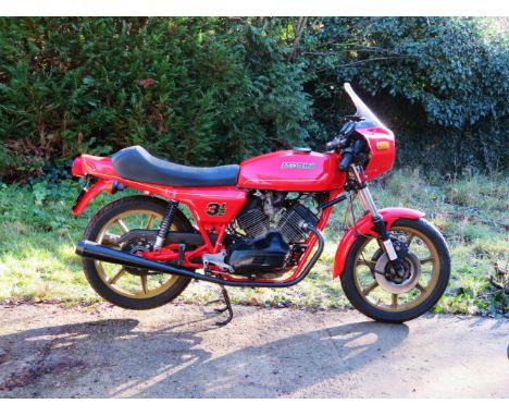 1980 Moto Morini 344cc '3½' SportFrame no. K-20498Engine no. none visibleBefore the arrival of its family of 72-degree v-twin