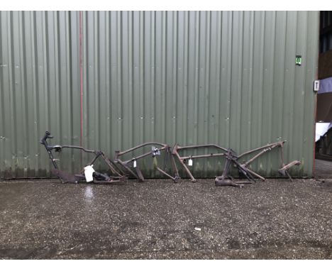 A selection of believed Norton Vintage era motorcycle frames for spares or restorationincluding numbers 18863 and 20677, the 