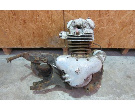A Norton Dominator enginenumbered 56586 J122, with engine and gearbox plates and inner primary chaincase attached, condition 