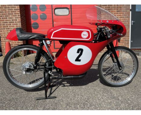 1962 Simmonds Itom 50cc Racing MotorcycleFrame no. 3Engine no. 1018411 SInspired by Ducati Cucciolo importers Britax, 50cc ra