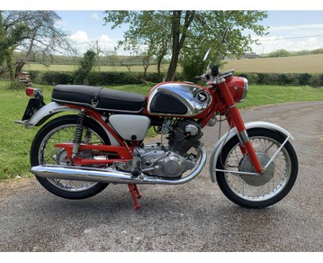 1965 Honda 250cc CB72Registration no. FUP 594CFrame no. CB72 313799Engine no. CB72E 313755Introduced in 1960, the CB72 retain