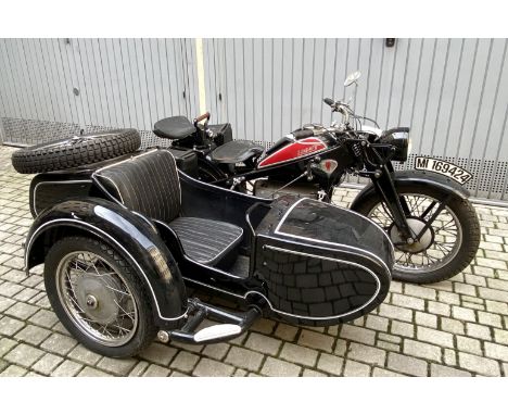 1939 Zündapp KS600 Motorcycle CombinationRegistration no. not UK registeredFrame no. 0027253Engine no. 519536•Rare Zündapp OH