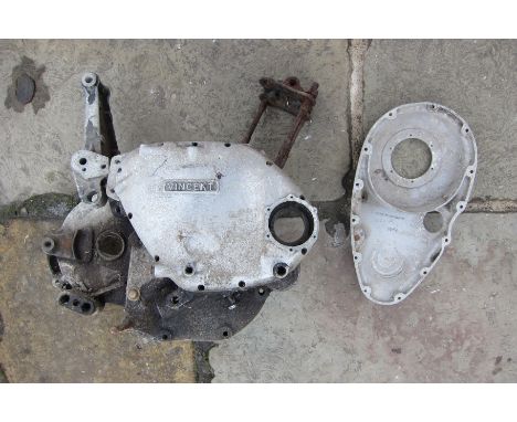 A Vincent Comet engine bottom endnumbered F5AB/2A/5446 &amp; 84Q/84Q (crankshaft turns), with inner primary chaincase, timing