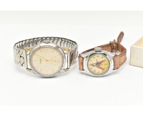 TWO WATCHES, to include a boxed Disney Snow White manual wind watch, fitted with a worn strap, and a gents 'Zodiac' manual wi