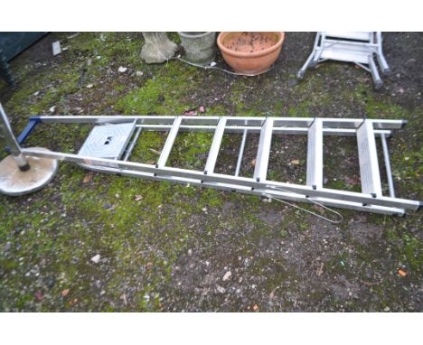 AN ALUMINIUM STEP LADDER, height 205cm