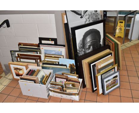 A QUANTITY OF FRAMED PRINTS AND PHOTOGRAPHS, the photographs are mostly African landscapes, African animals and African peopl