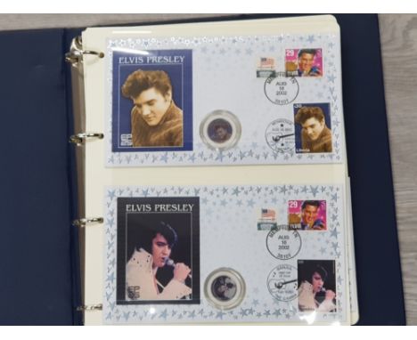 ELVIS PRESLEY COMMEMORATIVE COIN DISPLAY COVERS COLLECTION OF 10 DIFFERENT ALBUMS