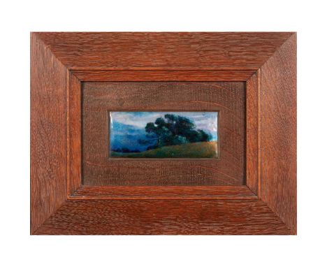 enamel, later framed, both signed VARLEY, one with paper label, dated 1905; together with ANOTHER PLAQUElargest framed 24.4cm