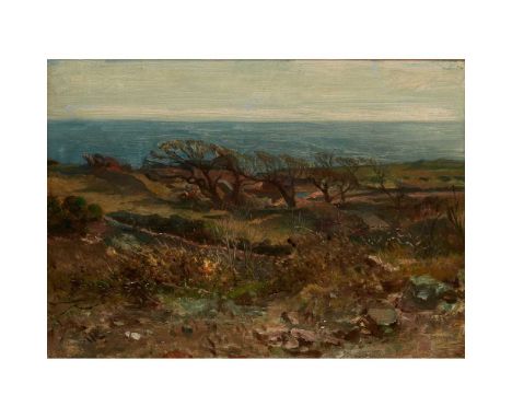 Signed and inscribed ‘Nr Ventnor George Mason ARA’ (on the reverse), oil on board23.2cm x 32.7cm (9in x 13in)Provenance: The 