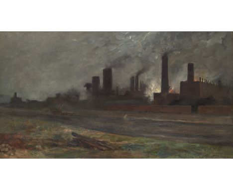 Belgien - - Constantin Meunier.  (1831 bei Brüssel - 1905 Ixelles, Belgien). Blick auf die Borinage. Um 1882. Öl auf Leinwand