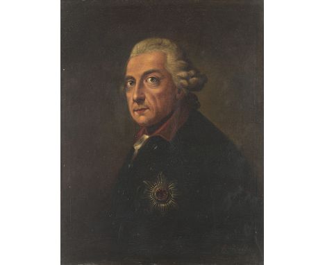 Deutschland - Preußen - - Schmidt-Pauly. Portrait Friedrich II., König von Preußen (1740-1786). Um 1860er Jahre. Öl auf Leinw