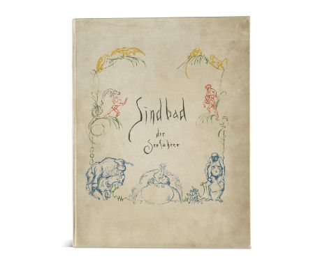 Slevogt, Max - - Sindbad der Seefahrer. Mit 33 Original-Lithographien von Max Slevogt. Berlin, Cassirer, 1908. 1 Bl., 59 S., 