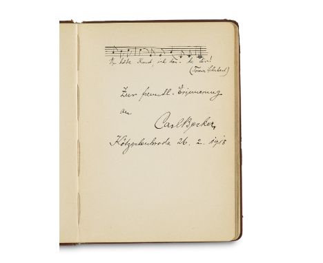 Musik - - Jugendstilalbum mit ca. 50 Einträgern vorwiegend von deutschen Opernsängern u. Opernsängerinnen, sowie von einigen 