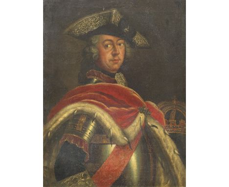 Deutschland - Preußen - - Antoine - Kopist nach Pesne.  (1683 Paris - 1757 Berlin). Friedrich der Große mit Dreispitz. 1. Häl