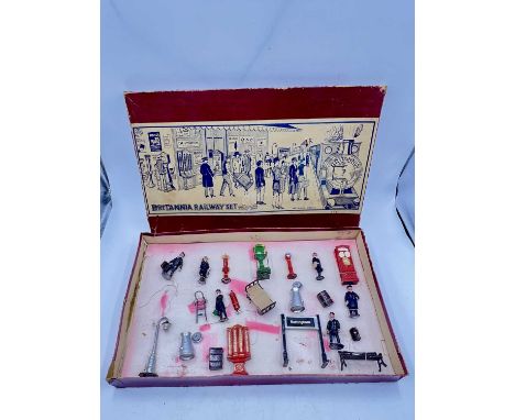 John Hill &amp; Co "Britannia Railway Set 156" - Pre War Issue, comprising: Station Master, Porter with Luggage Trolley, Port