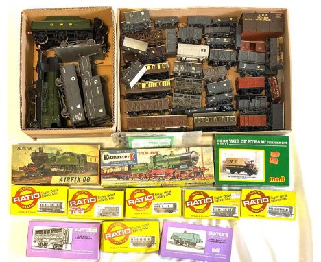 Airfix, Kitmaster, Ratio &amp; others OO Gauge Group of Loco's &amp; Rolling Stock. T include various kits &amp; kit built, A
