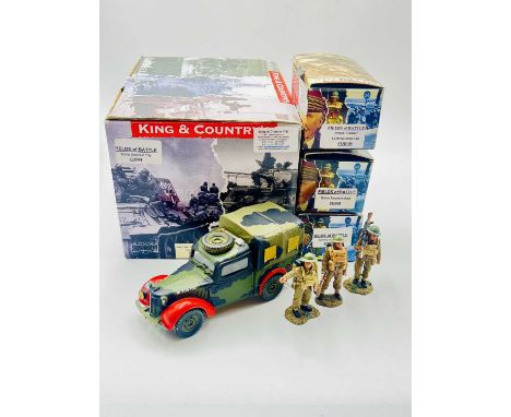 King &amp; Country - Fields of Battle Series, comprising: Set FoB 006 - Marching Bren Gunner, Set FoB 023 - British Sergeant 