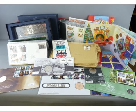 COLLECTION OF FIRST DAY COVERS with some medal examples and a London 2012 Olympic £5.00 commemorative coin, circa 1980 onward