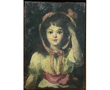 English School (early 20th century)Portrait of a Girloil on mahogany panel, 18cm x 13cm 