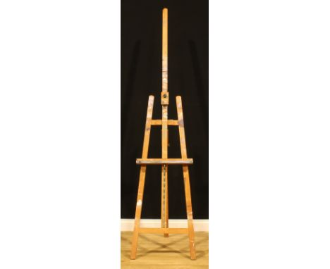 A beech folding artist’s easel 