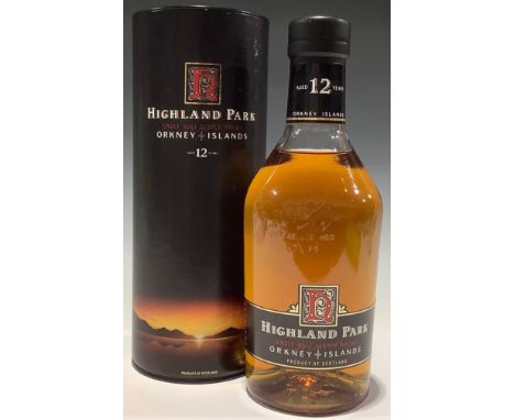 Spirits - a bottle of Highland Park, Orkney Islands, Single Malt Scotch Whisky, Aged 12 Years, 70cl, boxed 
