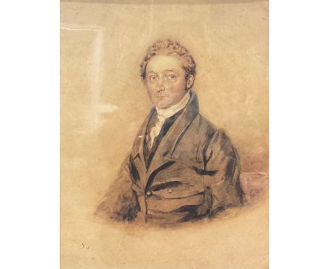 English School (19th century)Portrait of a Gentleman,watercolour, 34cm x 26.5cm 