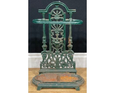 A Victorian style cast iron walking stick or umbrella stand, of small proportions, 52.5cm high 