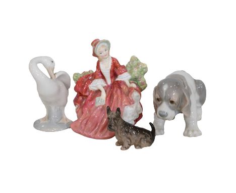 Royal Doulton and Lladro figurines, Waterford Crystal Jasper Conran pitcher and other glasswares.Qty: 1 box