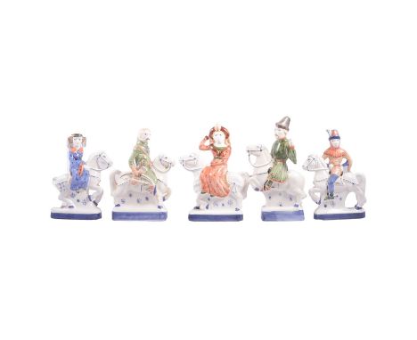 Collection of sixteen Rye Pottery 'Canterbury Tales' figures, including The Merchant, Haberdasher's Wife, the Cook, etc.