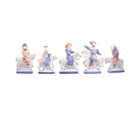 Collection of fifteen Rye Pottery figures, Canterbury Tales collection, including Chaucer, 31cm, The Dyer, The Franklin, The 