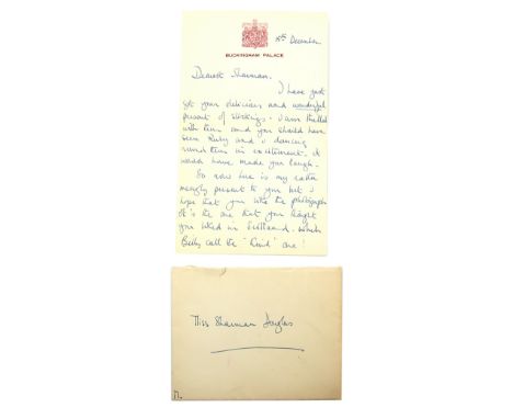 † HRH Princess Margaret, hand written signed letter on Buckingham Palace headed paper from Princess Margaret to Sharman Dougl