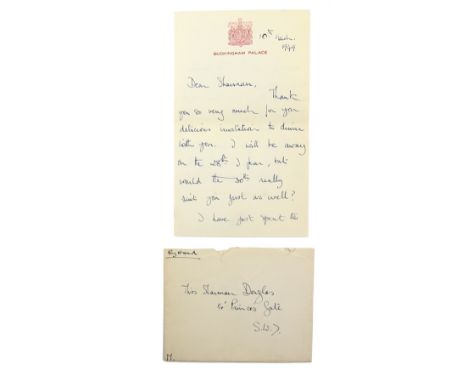 † HRH Princess Margaret, hand written signed letter on Buckingham Palace headed paper from Princess Margaret to Sharman Dougl