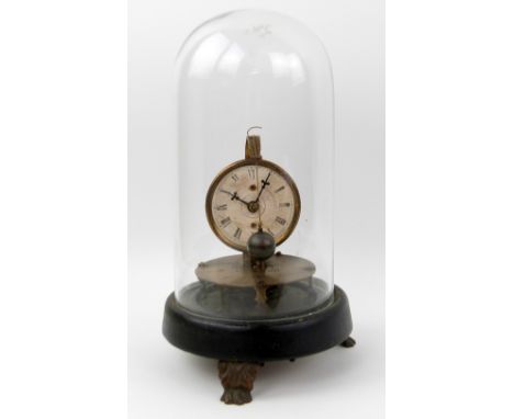 Briggs patent Rotary Ball pendulum clock  1955/56, 6 cm dia dial sits on an 8cm horizontal movement mounted on circular woode