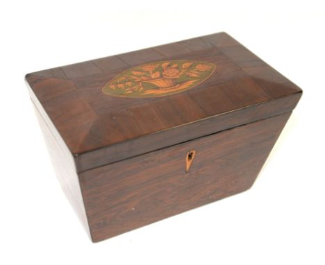 Rosewood and mother of pearl inlaid writing slope fitted with two silver topped ink bottles, 1833, the satinwood interior wit