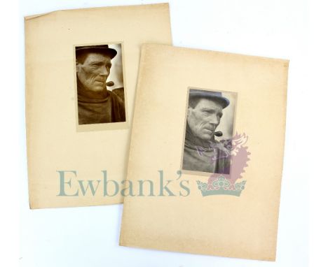 Edward Hillsworth, (1867-1941) Bromide print Furrowed by toil, by wind and sea engraved labelled verso, 20cm x 11.5cmand anot
